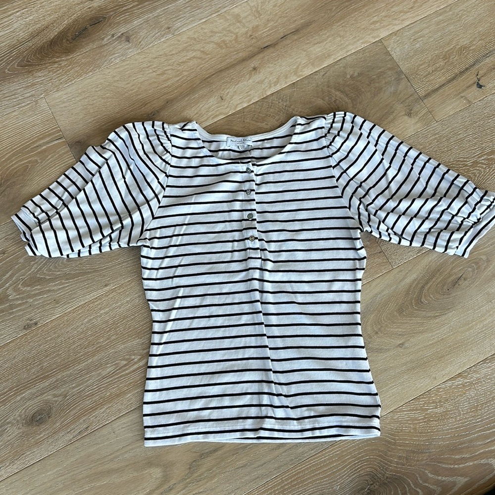 Michael Stars Black & White Stripe Top
